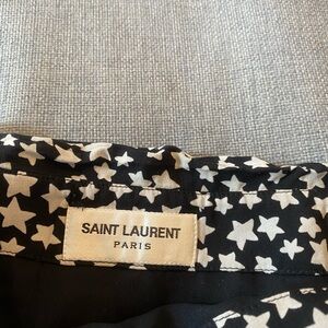 Saint Laurent Black and White Star Mini Skirt